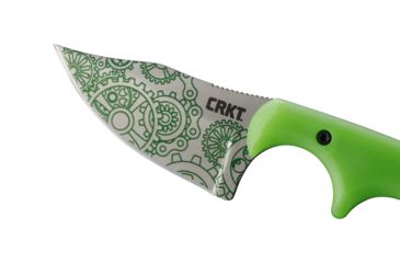 Image of CRKT Minimalist - Bowie Gears, Designed By Alan Folts in Melbourne, Fixed Blade Knife W/Sheath, 2.125in, Plain Edge, Satin Finish, Polypropylene Handle, 2387G