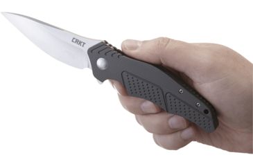 Image of CRKT Outrage by Ken Onion Folding Knife,3.19in Satin Drop Point Plain Blade,Aluminum Handle K320GXP