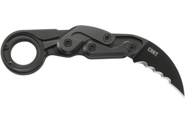 Image of CRKT Provoke - With Veff Serrations, Designed By Joe Caswell in Newbury Park, Folding Knife W/Kinematic, 2.4in, Plain Edge, Titanium Nitride Finish, T6 Aluminum Handle, 4040V