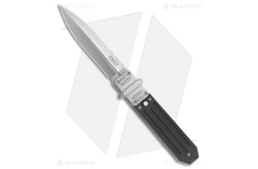 Image of CRKT Psych Glide Folding Knife, 4.00in, 8Cr13MoV Stainless Steel, Dagger Blade, G10 Black Handle, Steel/Black, 8.625in, BHQ-103945