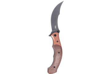Image of CRKT Ritual Compact, Folding Knife, Plain Edge, Stonewash Black, 3.33 Blade, 12C27 Steel, Assisted Opening with IKBS Bearings, Stainless Steel Bolster, Micarta Handle, Brown