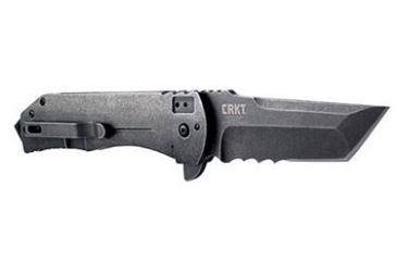 Image of CRKT Ruger Knives 2-STAGE Tanto Blade FRAME LOCK WITH BLADE FLIPPER-BLACK Blade Length 4 in, Black R2102K