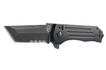 Image of CRKT Ruger Knives 2-STAGE Tanto Blade FRAME LOCK WITH BLADE FLIPPER-BLACK Blade Length 4 in, Black R2102K