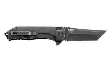 Image of CRKT Ruger Knives 2-STAGE Tanto Blade FRAME LOCK WITH BLADE FLIPPER-BLACK Blade Length 4 in, Black R2102K