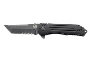 Image of CRKT Ruger Knives 2-STAGE Tanto Blade FRAME LOCK WITH BLADE FLIPPER-BLACK Blade Length 4 in, Black R2102K