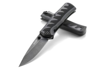 Image of CRKT Ruger Knives CRACK-SHOT COMPACT Drop Point Blade ASSISTED OPENING LOCKING LINER-BLACK blade length 3.50 in, Black and Gray R1201K