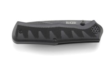Image of CRKT Ruger Knives CRACK-SHOT COMPACT Drop Point Blade ASSISTED OPENING LOCKING LINER-BLACK blade length 3.50 in, Black and Gray R1201K