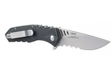 Image of CRKT Ruger Knives FOLLOW-THROUGH Drop Point Blade COMPACT LOCKING LINER WITH BLADE FLIPPER Blade Length 3.25 in, Black and Gray R1704