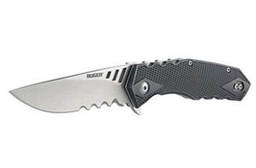Image of CRKT Ruger Knives FOLLOW-THROUGH Drop Point Blade COMPACT LOCKING LINER WITH BLADE FLIPPER Blade Length 3.25 in, Black and Gray R1704
