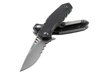 Image of CRKT Ruger Knives FOLLOW-THROUGH Drop Point Blade COMPACT LOCKING LINER WITH BLADE FLIPPER Blade Length 3.25 in, Black and Gray R1704