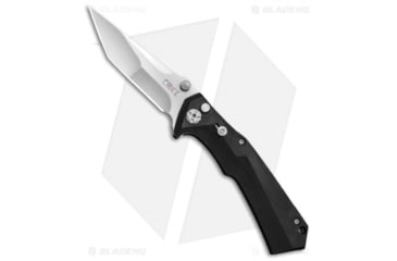 Image of CRKT Tighe Tac Two Automatic Folding Knife, 3.38in, 8Cr13MoV Stainless Steel, Tanto Blade, GRN Black Handle, Steel/Black, 7.94in, BHQ-71811