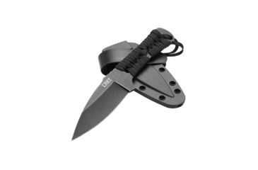 Image of CRKT Utsidihi, Designed By Ryan Johnson Of Rmj Tactical in Chattanooga, Fixed Blade Knife W/Sheath, 3.5in, Plain Edge, Stonewash Finish, Nylon Cord Wrap, 2752