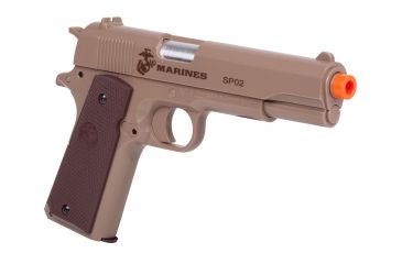 Image of Crosman Marines SP02 Airsoft Pistol, Tan/Brown, MCSP02