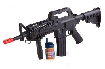 Image of Crosman Stinger R37 Spring Powered, Military-Style Tactical Airsoft Rifle, Black, 50003