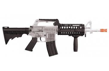 Image of Crosman Stinger R37 Spring Powered, Military-Style Tactical Airsoft Rifle, Clear/Black, 50027