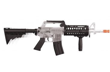 Image of Crosman Stinger R37 Spring Powered, Military-Style Tactical Airsoft Rifle, Clear/Black, 50027