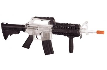 Image of Crosman Stinger R37 Spring Powered, Military-Style Tactical Airsoft Rifle, Clear/Black, 50027