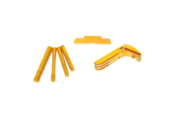Image of Cross Armory P80 3 Piece Kit, 4 Pin Set, Extended Mag Catch, Extended Slide Lock, Gold, Small, CRP80OKGD
