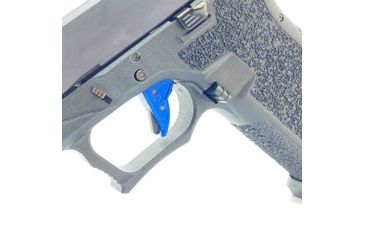 Image of Cross Armory Pistol Trigger w/ Bar, Shoe &amp; 3.5lb Spring, P80 Gen 1-3, 9mm Luger, 6061-T6, Anodized, Blue/Black, crP80Tdi-bl-bk