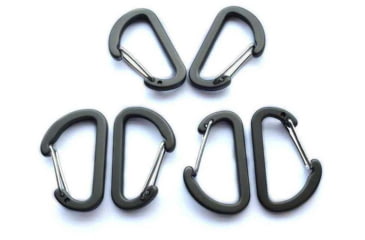 Image of Crua Outdoors Mini Carabiners 6 Pack, Black, M-CAR-06