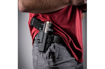 Image of Crucial Concealment Covert OWB Kydex Holster, Springfield Armory Hellcat, Right Hand, Black, 1135