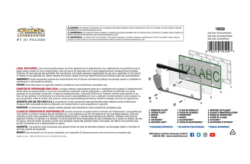 Image of Cruiser Accessories Golf Club License Plate Frame Chrome/Painted, 19509