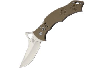 Image of CSSD/SC Bram Frank Design LLC Bowie Standard Desert Tan Folding Knife,3in,8Cr13MoV Steel,Bowie,Desert Tan,G10 Handle CSSD05