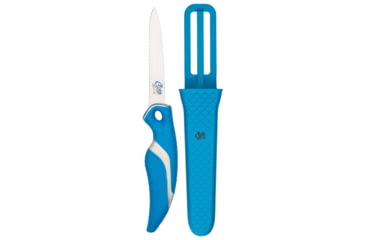 Image of Cuda 3in Titanium Bonded Net Knive With Sheath, German 4116 Corrosion-Resistant Stainless Steel Blade, Non-Slip Cuda Scale Pattern Grip, 18099