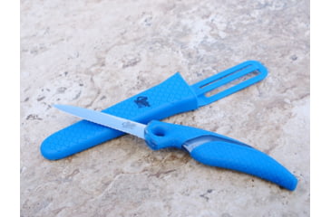 Image of Cuda 3in Titanium Bonded Net Knive With Sheath, German 4116 Corrosion-Resistant Stainless Steel Blade, Non-Slip Cuda Scale Pattern Grip, 18099