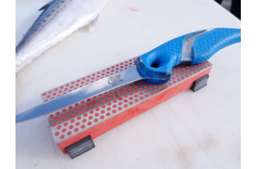 Image of Cuda 4in Titanium Bonded Fillet Knive, German 4116 Corrosion Resistant Stainless Steel Blade, Non-Slip Cuda Scale Pattern Grips, 18853