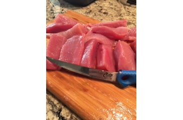 Image of Cuda 6in Titanium Bonded Curved Boning Knive, Titanium Bonded Blade, Non-Slip Cuda Scale Pattern, 18833