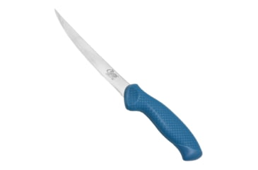 Image of Cuda AquaTuff Curved Boning Knife with Blade Cover, Blue, 6in, 23049