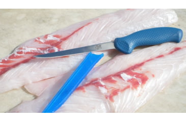 Image of Cuda AquaTuff Fillet Knife with Blade Cover, Blue, 6in, 23045