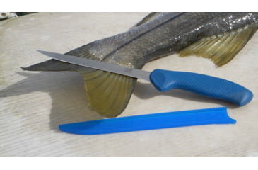 Image of Cuda AquaTuff Fillet Knife with Blade Cover, Blue, 7in, 23064