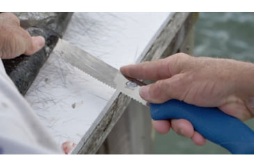 Image of Cuda AquaTuff Serrated Utility Knife with Blade Cover, Blue, 9in, 23048