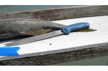 Image of Cuda AquaTuff Serrated Utility Knife with Blade Cover, Blue, 9in, 23048