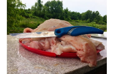 Image of Cuda Knives Cuda Flex Fillet 7 Fixed Blade Knife, 7in, German 4116 Steel, Standard Edge, Blue, Synthetic Handle, 18090