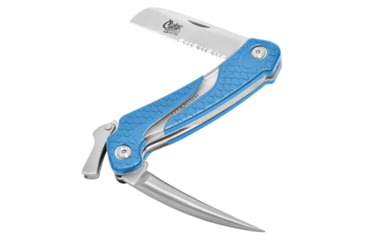 Image of Cuda Knives Cuda Marlin Spike Folder Folding Knife,3in,German 4116 Steel,Partially Serrated,Blue,Synthetic Handle, 18092