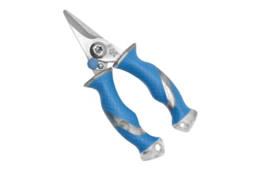 Image of Cuda Knives Cuda Mini Snip, 5.25 overall, Blue non-slip Cuda pattern synthetic handle, 23028