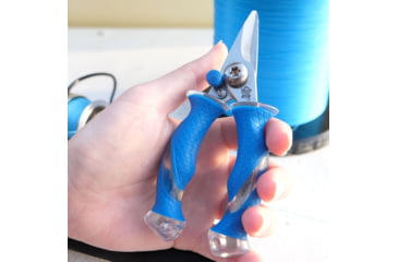 Image of Cuda Knives Cuda Mini Snip, 5.25 overall, Blue non-slip Cuda pattern synthetic handle, 23028