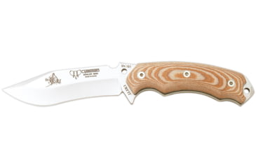 Image of Cudeman 124 Quality Fixed Blade Knife, 12 cm, Bohler N-695 Steel, Brown Micarta w/ Black Liners, Kydex Sheath, 124-XK