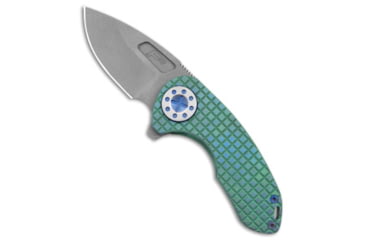 Image of Curtiss Knives F3 Compact Folding Knife, 2.50in, CPM MagnaCut, Drop Point Blade, Titanium, Green Handle, Frag Milled Ti/Green, Green/Gray, 6.25 inch, BHQ-178870
