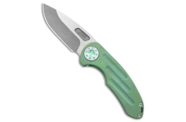Image of Curtiss Custom Knives Curtiss Custom Knives F3 Medium Frame Lock Knife Ti/Green 3.25&quot; Two Tone, Green, CPM MagnaCut, adult, BHQ-178910