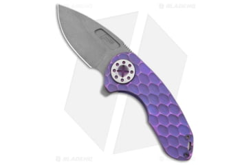 Image of Curtiss Knives F3 Compact Folding Knife, 2.50in, CPM MagnaCut, Drop Point Blade, Titanium, Purple Handle, PM Milled Ti/Purple, Purple/Gray, 6.25 inch, BHQ-178868