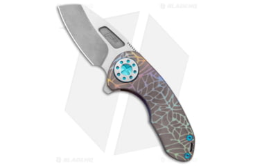 Image of Curtiss Knives F3 Compact Folding Knife, 2.50in, CPM MagnaCut, Sheepsfoot Blade, Titanium, Gray/Spectrum Handle, Webbed Rainbow Ti WF, Two-Tone, Gray/Spectrum/Gray, 6.25 inch, BHQ-178888