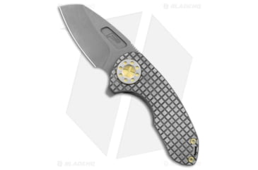 Image of Curtiss Knives F3 Compact Folding Knife, 2.50in, CPM MagnaCut, Sheepsfoot Blade, Titanium, Gray Handle, Checkered Gray Ti WF, Gray/Gray, 6.25 inch, BHQ-178890