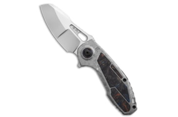 Image of Custom Knife Factory Custom Knife Factory Peace Duke 2.0 Frame Lock Knife Crystal Ti/CF3" Stonewash, Gray/Black, Bohler M398, adult, BHQ-234018