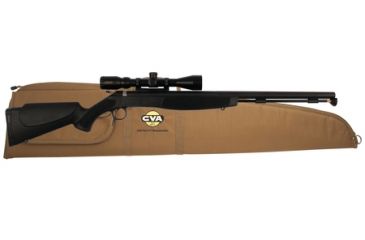 Image of CVA Optima V2 209 Magnum Series .50 Caliber 26 Inch Blue Fluted Barrel Black Stock KonusPro 3-9x40 Scope Padded Case