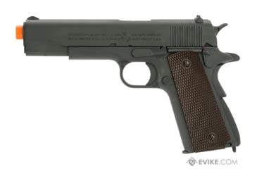 Image of Cybergun / Spartan Military &amp; Law Enforcement Officially Licensed Colt 1911A1 Pistol with Parkerized Finish by Cybergun, Gun Metal / Brown, 180532 / EVKCCB760BAB