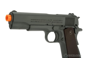 Image of Cybergun / Spartan Military &amp; Law Enforcement Officially Licensed Colt 1911A1 Pistol with Parkerized Finish by Cybergun, Gun Metal / Brown, 180532 / EVKCCB760BAB